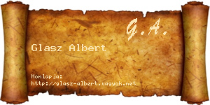 Glasz Albert névjegykártya